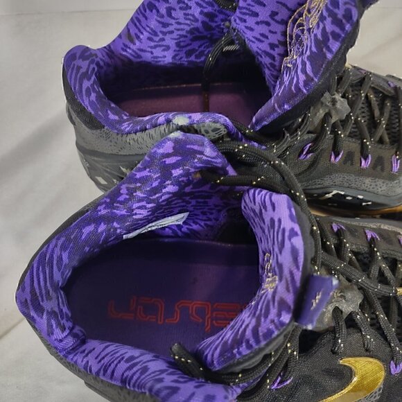 Nike Lebron 11 Anthracite, Metallic Gold Purple Venom Sneakers Size 9.5 - Picture 5 of 13